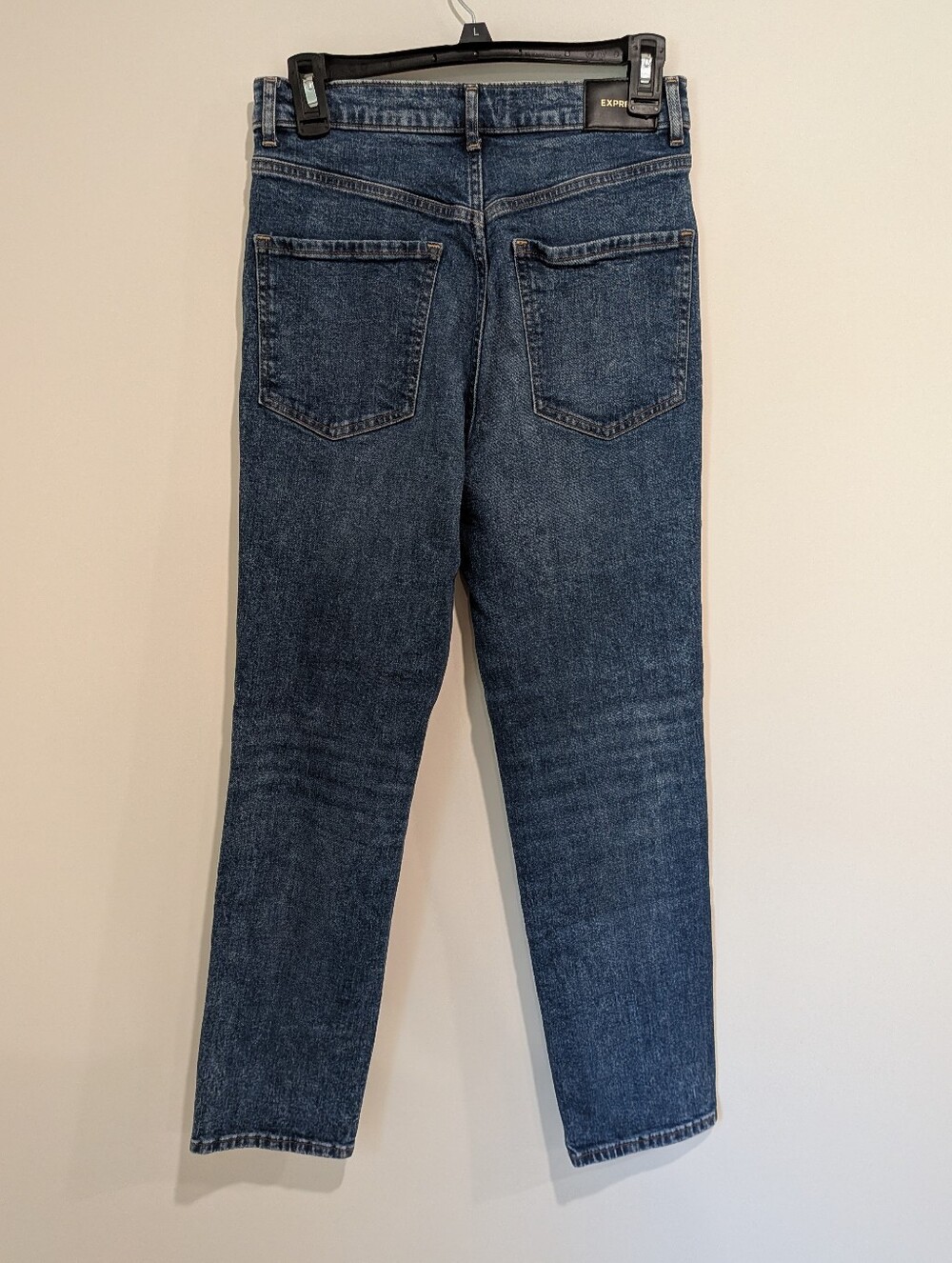 Dark Wash Blue Slim Super High-Rise Straight Jeans (Size 4/R) - Picture 2 of 9